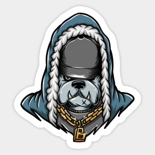 Hip Hop Bulldog Cartoon Sticker